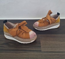Free People Chapmin Plataforma Alpargata Tenis Lazo Con Cordones Bloque de Color EU 36