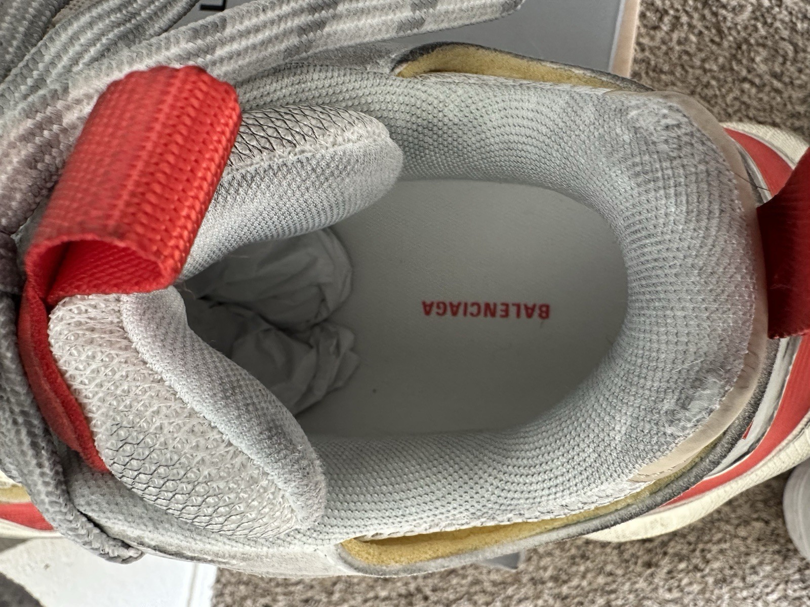 Balenciaga Cargo Sneakers Worn Out Beige Red Men's Size 40  US 7 thumbnail 10