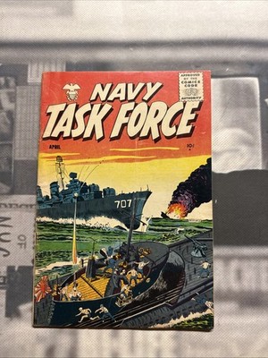 Navy Task Force 8  1956 Rare Last Issue Comic Book B23SL