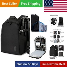 Small Camera Bag Backpack, DSLR SLR Camera Case Fits 13.3 Inch Laptop, Waterp...