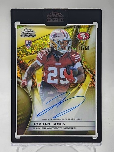 JORDAN JAMES 2025 TOPPS CHROME BLACK ROOKIE GOLD MINI DIAMOND AUTO /50 Q1829