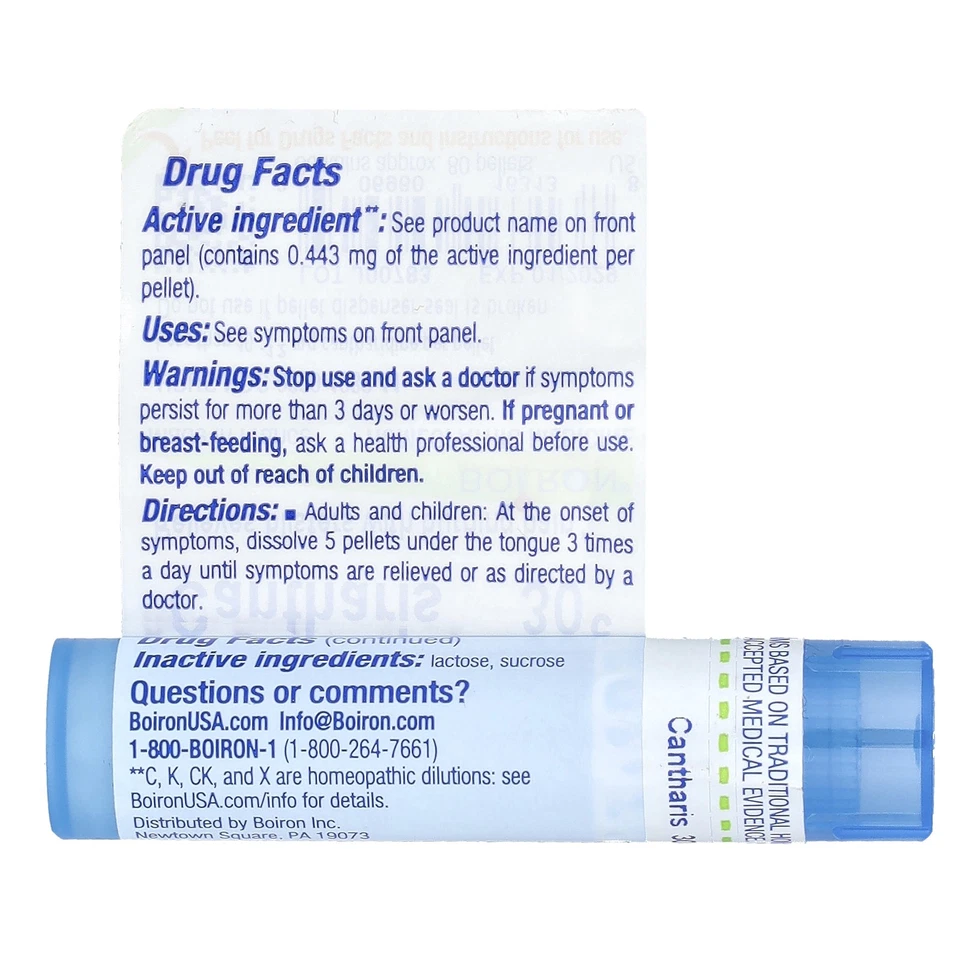 Cantharis, 30C, Blister Aid, aproximadamente 80 pellets Foto 2 de 3