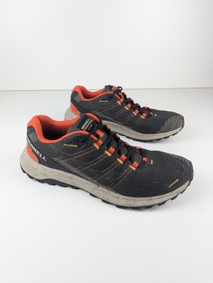 Merrell Fly Strike Shoes Mens Size 12 Black/Tangerine Orange Trail Running Grey