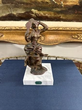 Vintage Baroque Rococo Fontanini Depose Italy Lady Figurine on Marble 6"