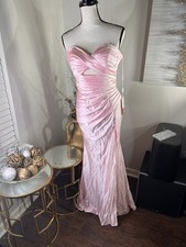 Stacees Women’s Pink Mermaid Silk Slit Formal Ball Prom Dress Sz 6 Gown