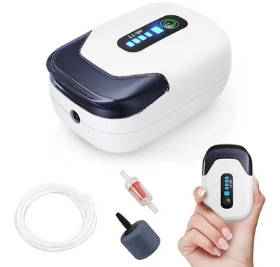 MOONORANGE Aquarium Air Pump, Rechargeable Portable Oxygen Pump with Single Outlet 30 gal