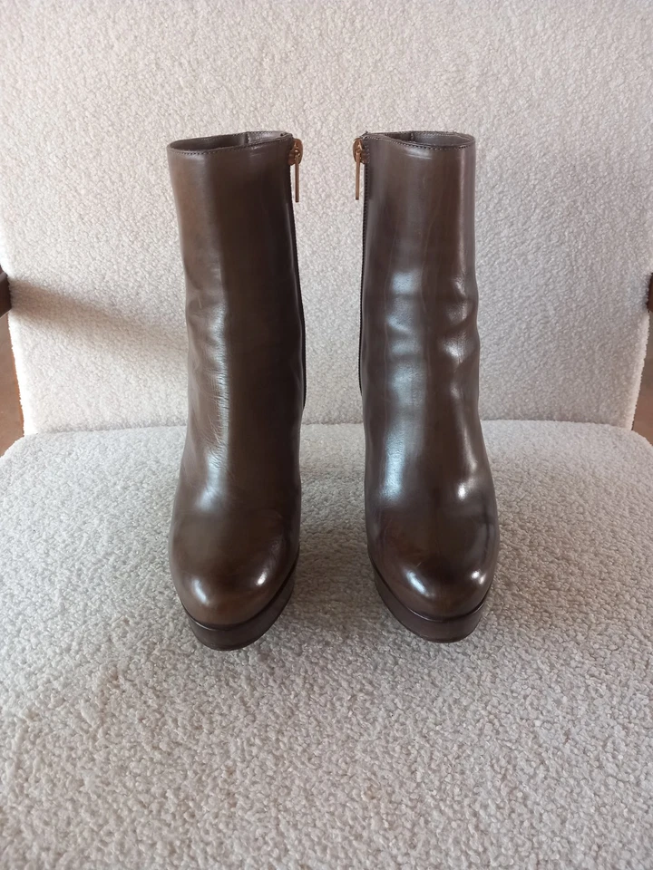 Stivali con tacco in pelle marrone Fratelli Rossetti - Immagine 4 di 4