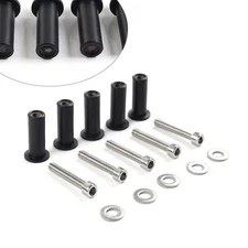 5pcs Windshield Bolts Screws Nut Kit For Harley Road Glide Motorcycle Chrome