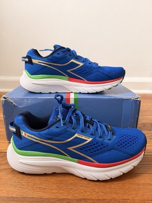 (NEW) Diadora Equipe Atomo Men s Running Sneakers Royal Blue/Gold C9392 (SIZE 9)