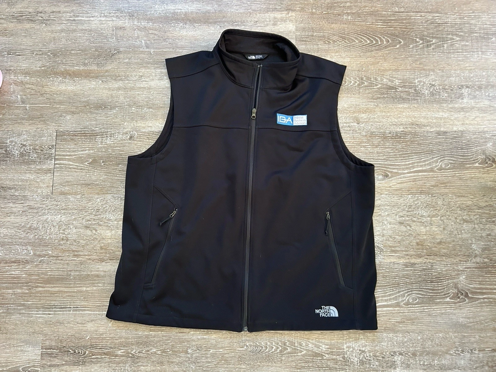 The North Face Mens Full Zip Windwall Vest XXL Black SEWN Company Logo Pockets