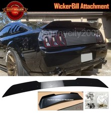 Gloss Black Decklid Gurney Flap Wing Wickerbill For 05-09 Mustang Gt Spoiler
