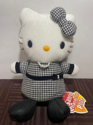 Hello Kitty 2003 Eiko Plush Houndstooth Dress Pearl Necklace Rare New Tag