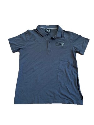 EA7 Emporio Armani Boys Gray Short Sleeve Polo Shirt - Size 12A - As is /Defect