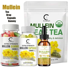 Mullein Leaf Supplement Natural Lung Cleanse Support for Lung Health Herbal