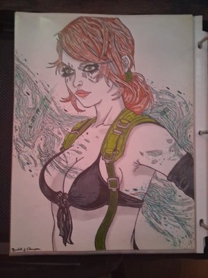 MGS V Quiet Hand Drawn Art