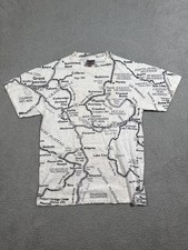 Vtg Colorado Map Shirt Mens M White All Over Print Oneita USA 90s Single Stitch