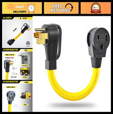 4 Prong to 3 Prong Welder Plug Adapter 220V, 50 Amp RV Welding Cord, 8 AWG 1FT