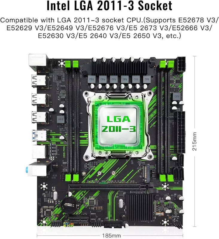 X99 PR9 Mainboard  Intel Xeon E5 V3 V4 LGA 2011-v3 Sockel Prozessor (DDR4)