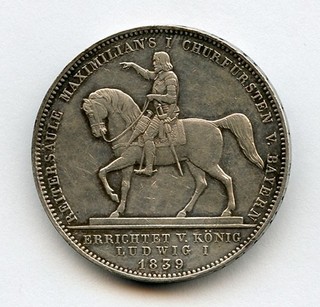 1839 GERMANY BAVARIA KING LUDWIG I 2 THALERS SCARCE CHOICE XF