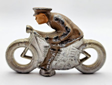 Barclay Manoil Cast Metal Soldier on Motorcycle 3.5" long. B16