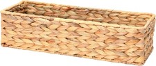 Water Hyacinth Rectangular Storage Basket, Natural