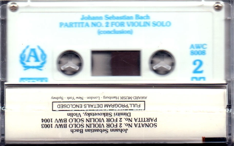 Bach - Sonatas & Partitas For Violin Solo, Vol 2. Dimitri Sitkovetsky. - Image 2 of 3