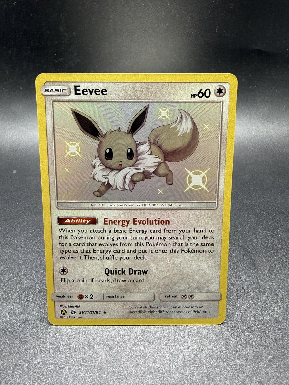 Pokémon Eevee TCG SV41/SV94 Hidden Fates Shiny Vault Holo Rare NM/Mint Condition