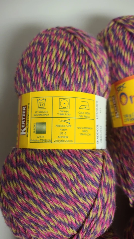 Lote de 4 madejas de hilo On Your Toes, aloe, madera, nailon - verde, púrpura, rosa ON 240748 Foto 4 de 4