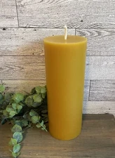 Pure Beeswax (bees wax)  - 3" x 8" cylinder pillar candle