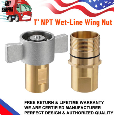 1 Inch NPT Wet-Line Wing Nut Hydraulic Quick Disconnect Coupler / Coupling Set