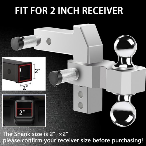 Receptor Ginkman 2"" 3 estilos caída/elevación aluminio enganche de remolque ajustable + bloqueo - Imagen 25 de 48
