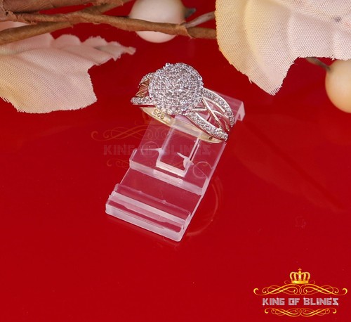 Anello tondo da donna 0,50 CT vero diamante argento sterling 925 lucido misura 7 - Foto 3 di 12