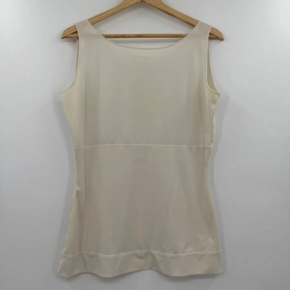 Camisola de compresión Spanx marfil micro festoneada escote redondo forma desgaste 1x Foto 4 de 4