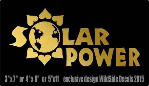 Solar Power Decal with Planet Earth Clean Energy Car Window Vinyl Sticker - Picture 2 of 7