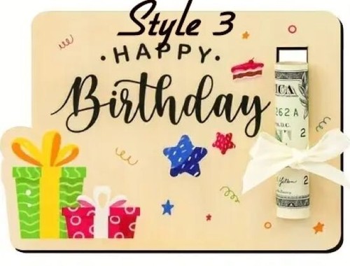 Personalized Birthday Cash Card Great Gift Personalized Message Added to Back - Picture 5 of 6