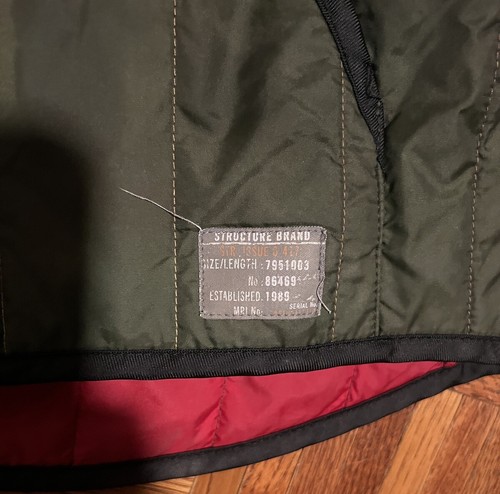 Vintage Structure Vest. Green (red Inside). Size- Large. - Picture 4 of 5