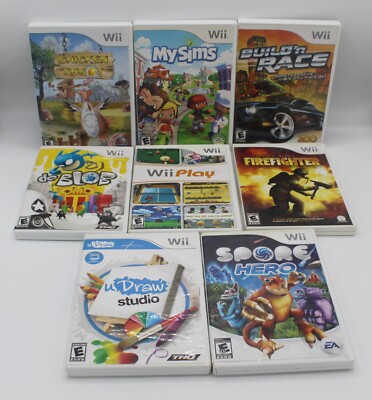 Lot Bundle Set of 8 Games for Wii Nintendo My Sims De Blob Wii