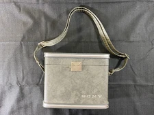 Vintage SONY Battery Pack Carry Case ONLY Gray w/ Shoulder Strap 4 Camera or TV