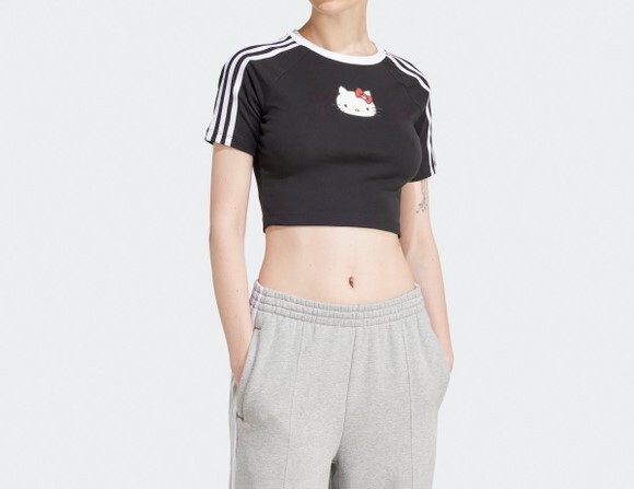 Детская футболка Adidas x Hello Kitty - Черная / IX7877 / Доставка футболок ускорена