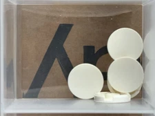 LEGO Parts - White Tile, Round 2 x 2 with Bottom Stud Holder - No 14769 - QTY 5