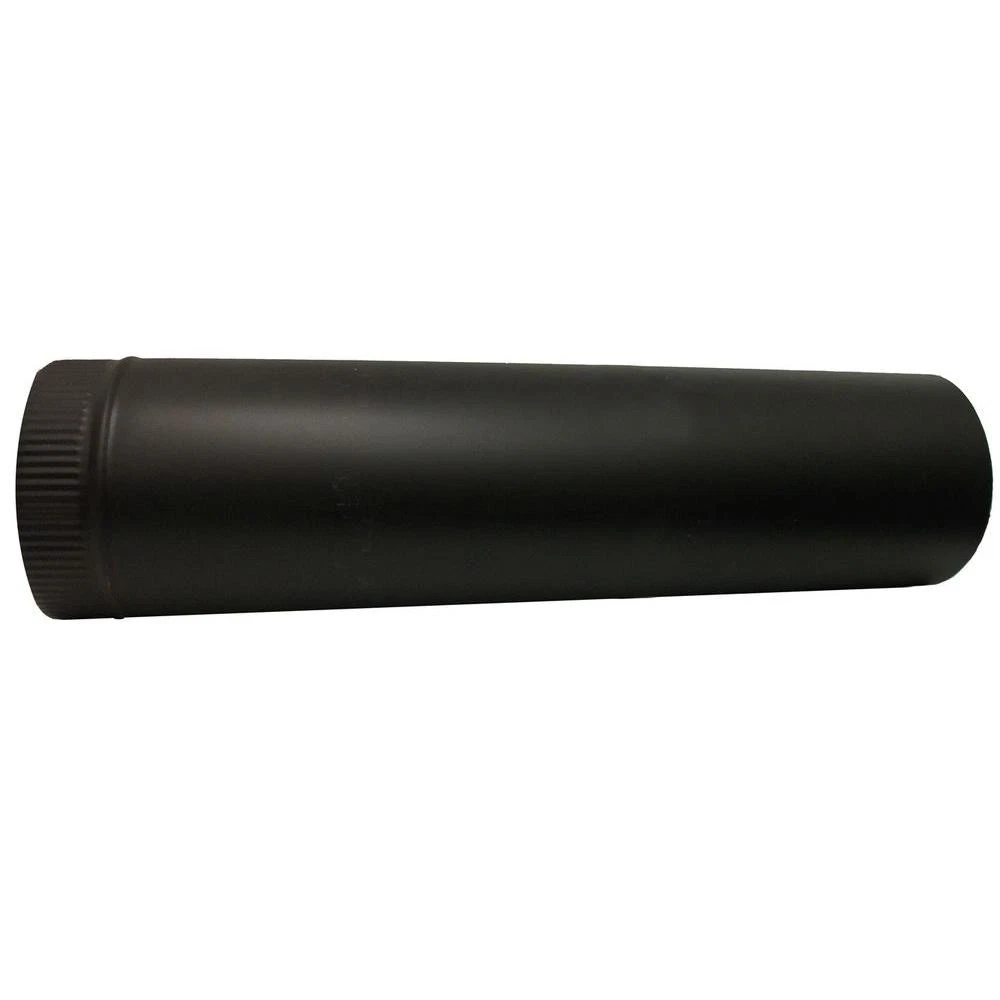 Black Single Wall Stove Pipe 6 x 24 in Snap Lock Steel Wood Stove 24 Gauge  | eBay