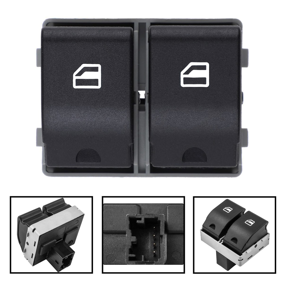 Bouton Lève-vitre Avant Droit VW Fox 2005-2011 - Réf 5Z0959856, Neuf Sous Blister, 4 Pins