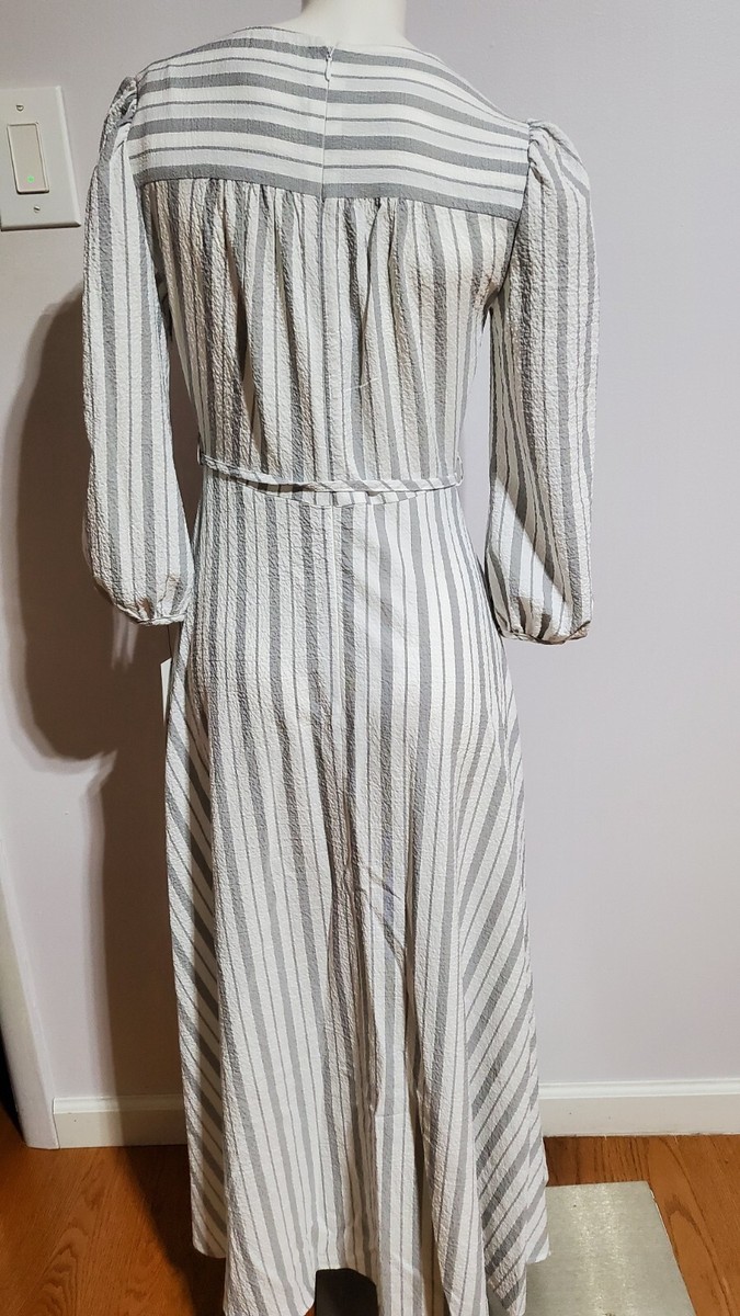 NEW CALVIN KLEIN WOMEN'S FAUX WRAP STRIPE BLACK/WHITE A LINE