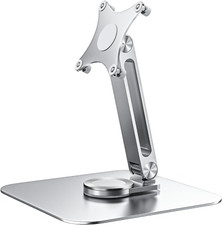 Portable VESA Monitor Stand, Fits 7"-18.5" Monitors, Silver Aluminum Alloy