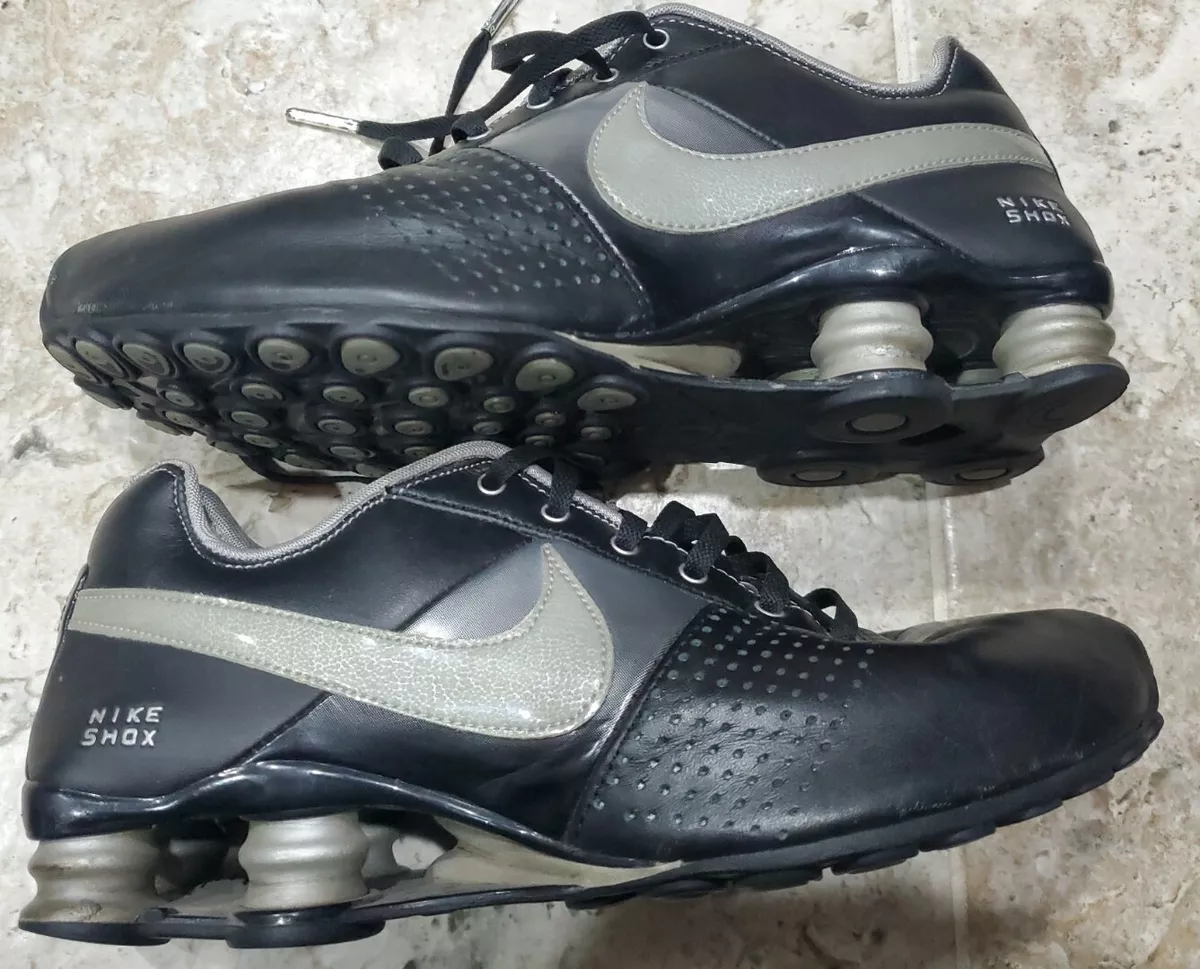 Nike Shox Deliver 317549 002 Black Metallic Silver Leather Shoes