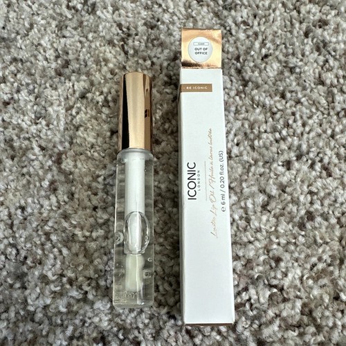 Iconic London Lustre Lippenöl ** Out of Office ** volle Größe 6 ml/0,20 flüssige Unzen ~ Neu im Karton