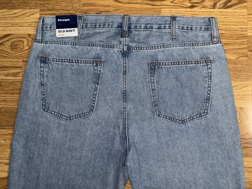 Old Navy Light Wash Straight Leg Jeans Men's Size 38x30 Pockets 100% Cotton NWT - Imagen 12 de 16