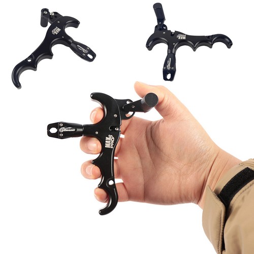 3 Or 4 Finger 360° Compound Bow Release Aids Grip Thumb Caliper Trigger Alloy. - Picture 12 of 19