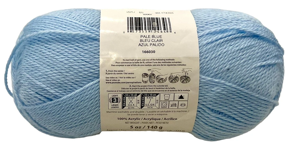2 Skeins Yarnspirations Bernat Softee Baby “Pale Blue” Acrylic 5 Oz NEW - Image 3 of 3