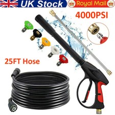 4000PSI High Pressure Washer Spray Gun & 25FT Washing Hose Kit For Car Jet Lance